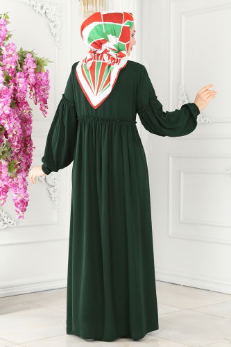 moda selvim Abaya 8660PD194 Emerald - Thumbnail