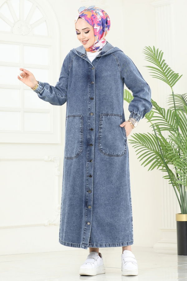 Modaselvim Abaya Abaya 9005YLD1073 Washed Jeans