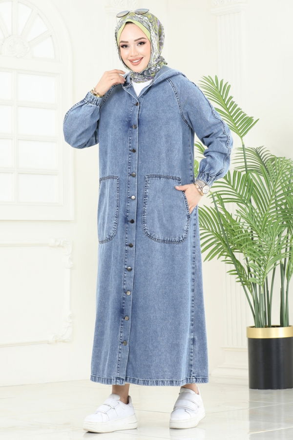 Modaselvim Abaya Abaya 9005YLD1073 Washed Light Jeans