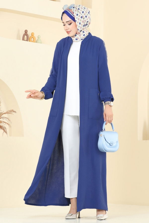 Modaselvim NET 20%+20% DISCOUNT IN THE CARD Abaya 9158PLK541 Indigo