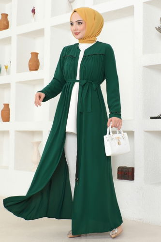 moda selvim Abaya 948ST241 Emerald - Thumbnail