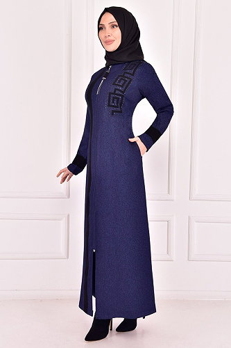 moda selvim ABAYA ASM2319-M Indigo - Thumbnail