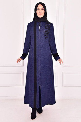 moda selvim ABAYA ASM2319-M Indigo - Thumbnail