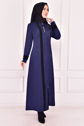moda selvim ABAYA ASM2319-M Indigo - Thumbnail