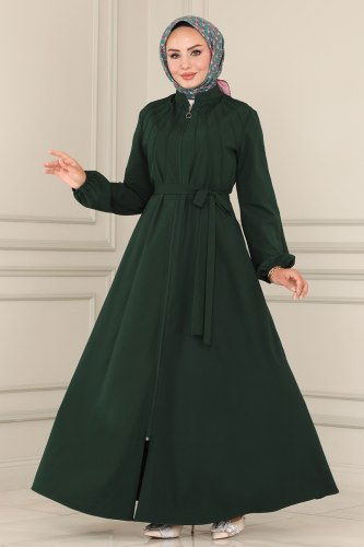 moda selvim Abaya ASM2612 Emerald - Thumbnail