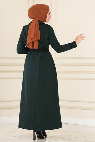 moda selvim Abaya ASM2647 Emerald - Thumbnail