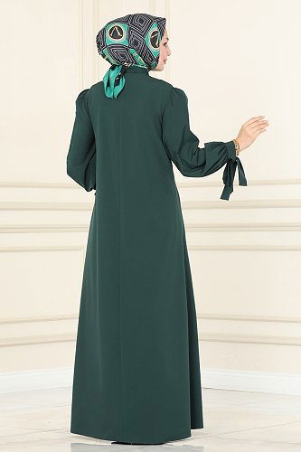 moda selvim Abaya ASM2662 Emerald - Thumbnail