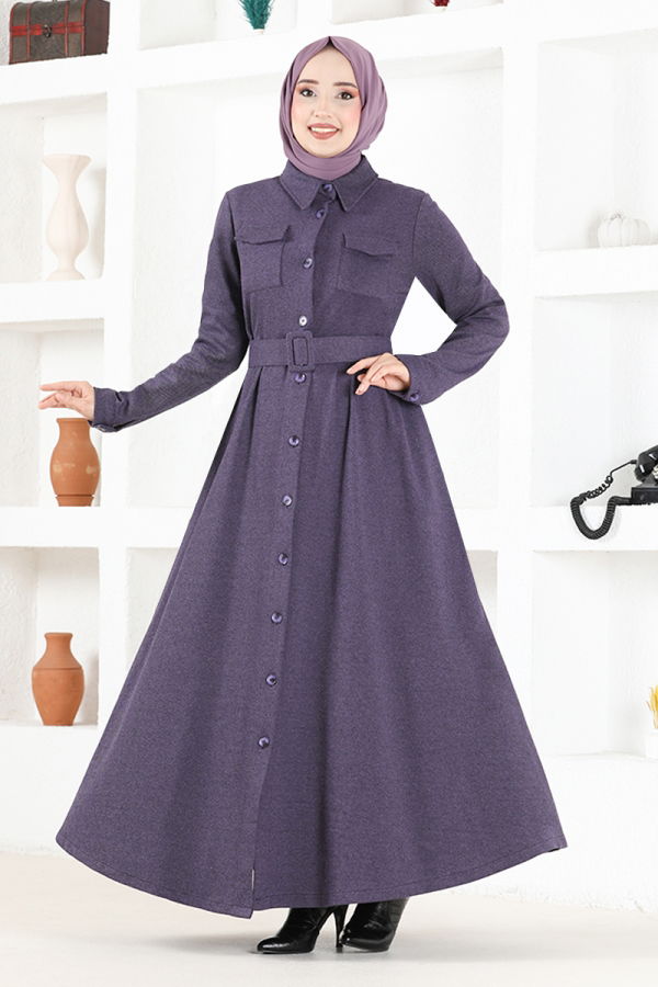 Modaselvim NET 20%+20% DISCOUNT IN THE CARD Abaya NYA2401-M Dark Lilac