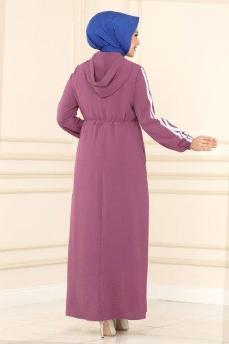 moda selvim Abaya PL8046 Dried Rose - Thumbnail