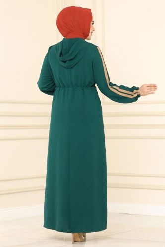 moda selvim Abaya PL8046 Emerald - Thumbnail