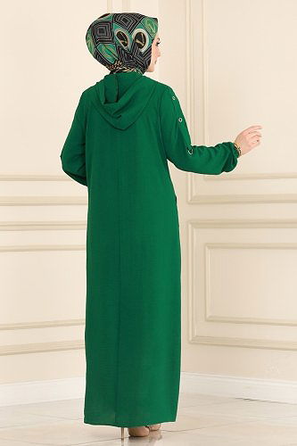 moda selvim Abaya PL8065 Emerald - Thumbnail