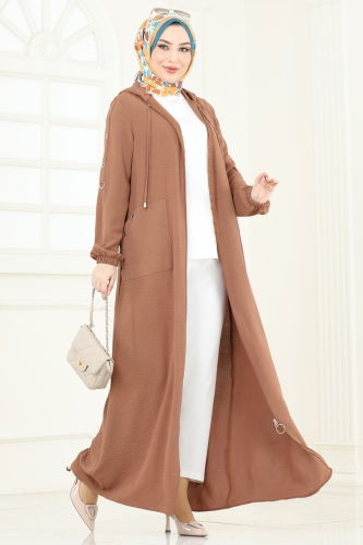 moda selvim Abaya PL8065 Tan - Thumbnail