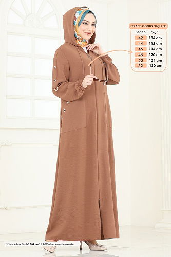 moda selvim Abaya PL8065 Tan - Thumbnail