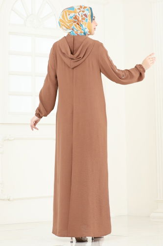 moda selvim Abaya PL8065 Tan - Thumbnail