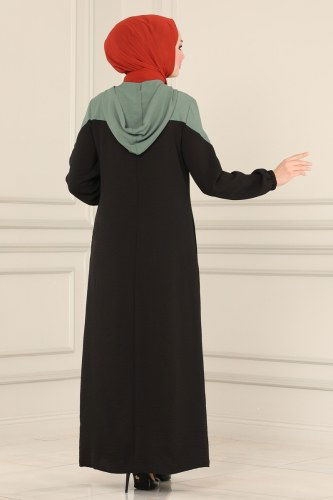 moda selvim PL8084 تركوازي&اسود فراجه - Thumbnail