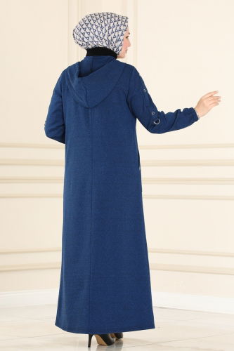 moda selvim Abaya PL9026 Saxon Blue - Thumbnail