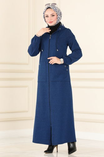 moda selvim Abaya PL9026 Saxon Blue - Thumbnail