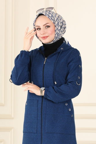 moda selvim Abaya PL9026 Saxon Blue - Thumbnail