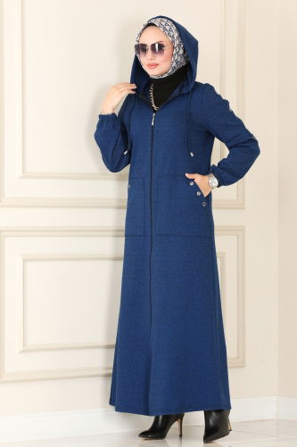 moda selvim Abaya PL9026 Saxon Blue - Thumbnail