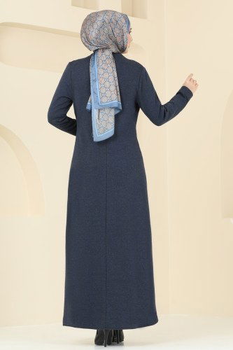 Abaya PL9077 Navy Blue - 5