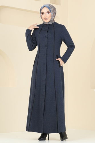 P.L. - Abaya PL9077 Navy Blue