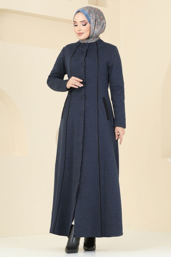 Abaya PL9077 Navy Blue - 3