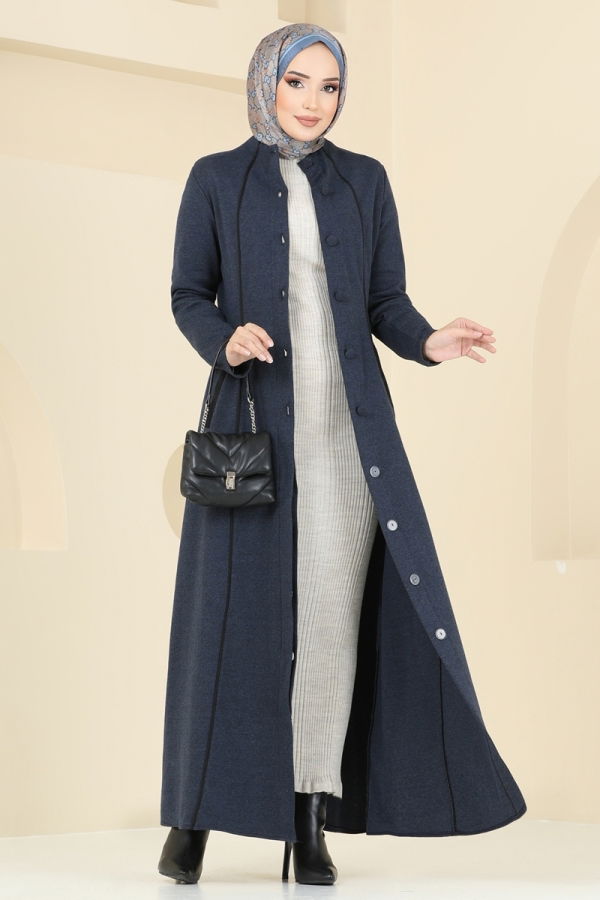 Abaya PL9077 Navy Blue - 2