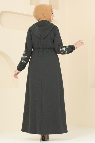 moda selvim Abaya PL9088 Khaki - Thumbnail