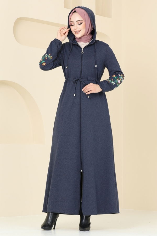 Abaya PL9088 Navy Blue - 3