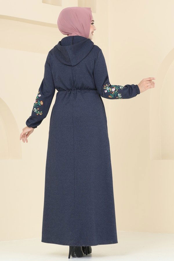 Abaya PL9088 Navy Blue - 6