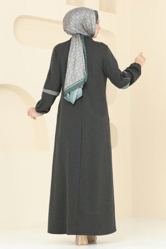 moda selvim Abaya PL9092 Khaki - Thumbnail