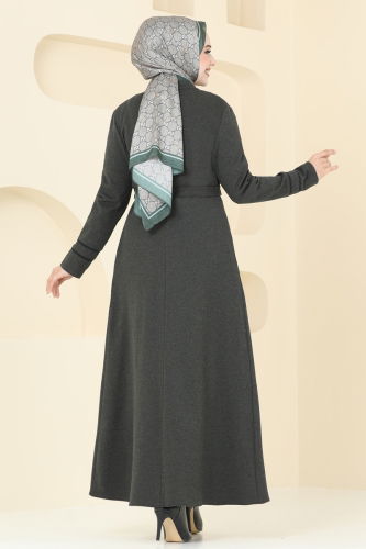 moda selvim Abaya PL9095 Khaki - Thumbnail