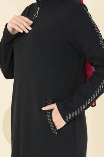 moda selvim Abaya PL9100 Black - Thumbnail