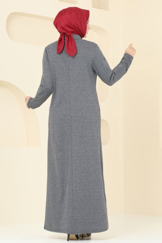 moda selvim Abaya PL9100 Gray - Thumbnail