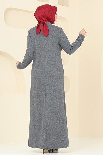 moda selvim Abaya PL9100 Gray - Thumbnail