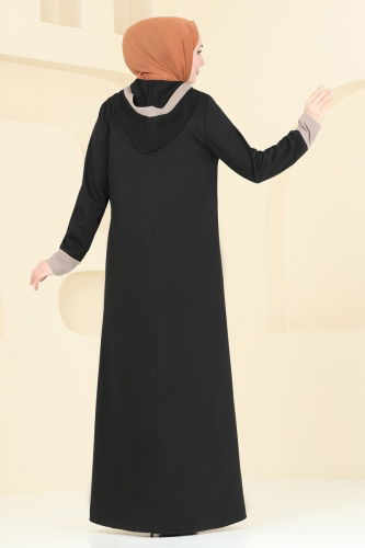 moda selvim Abaya PL9110 Black - Thumbnail