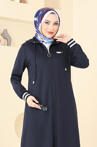 moda selvim عباءة كحلي PL9126 - Thumbnail