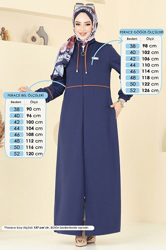 moda selvim عباءة كحلي PL9129 - Thumbnail
