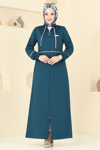 moda selvim Abaya PL9129 Petroleum - Thumbnail