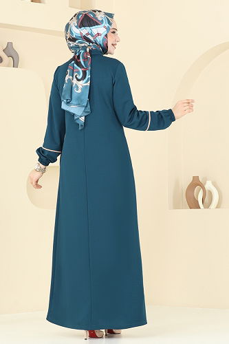 moda selvim عباءة بترولي PL9129 - Thumbnail