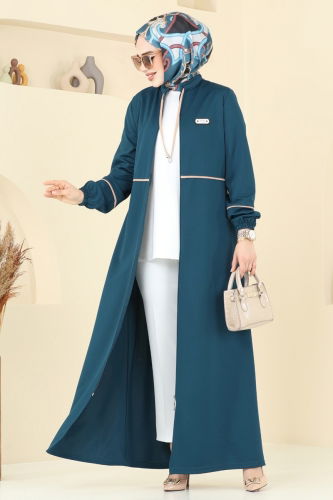 moda selvim عباءة بترولي PL9129 - Thumbnail