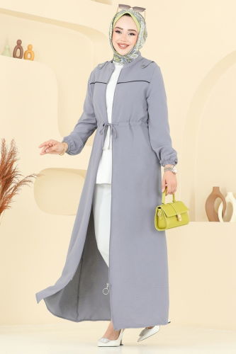 moda selvim Abaya PL9150 Gray - Thumbnail