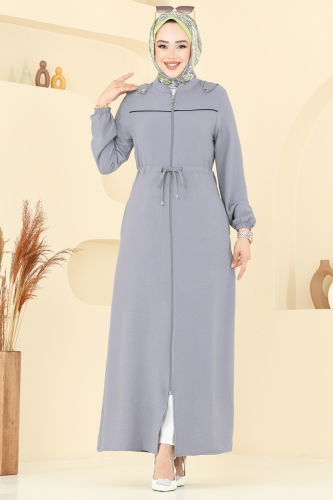 moda selvim Abaya PL9150 Gray - Thumbnail
