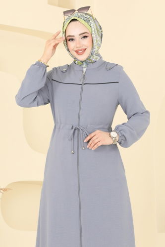 moda selvim Abaya PL9150 Gray - Thumbnail