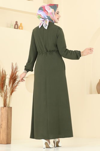 moda selvim عباءة اخضر عفني PL9150 - Thumbnail