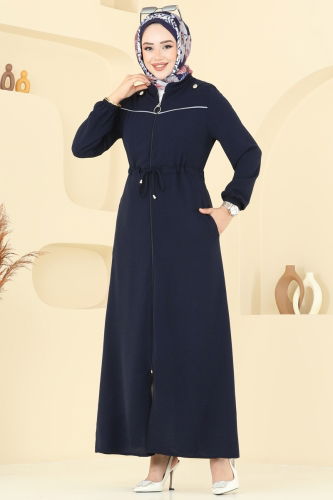 moda selvim عباءة كحلي PL9150 - Thumbnail