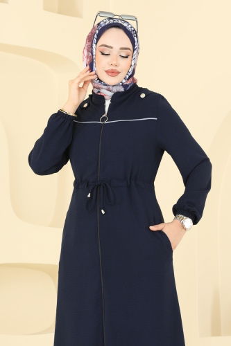 moda selvim عباءة كحلي PL9150 - Thumbnail