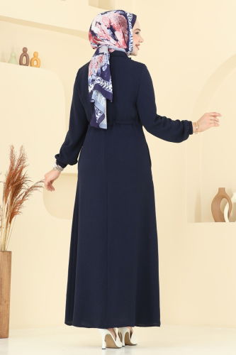 moda selvim عباءة كحلي PL9150 - Thumbnail