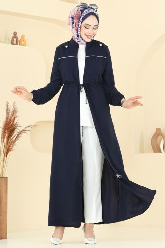 moda selvim عباءة كحلي PL9150 - Thumbnail