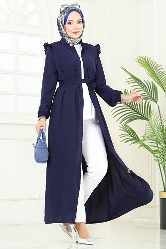 moda selvim عباءة كحلي PL9151 - Thumbnail